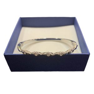 Pulsera Media Caña Simil Plateada 649