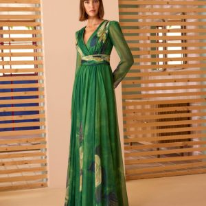 Vestido Largo Gasa Cruzado 52701