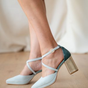 Zapatos de novia verdes plataforma modelo olivia