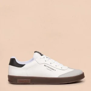 Tenis casuales en cuero color blanco con negro 105331