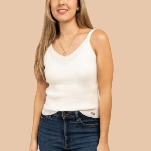 Blusa tejida manga sisa color crema 105458
