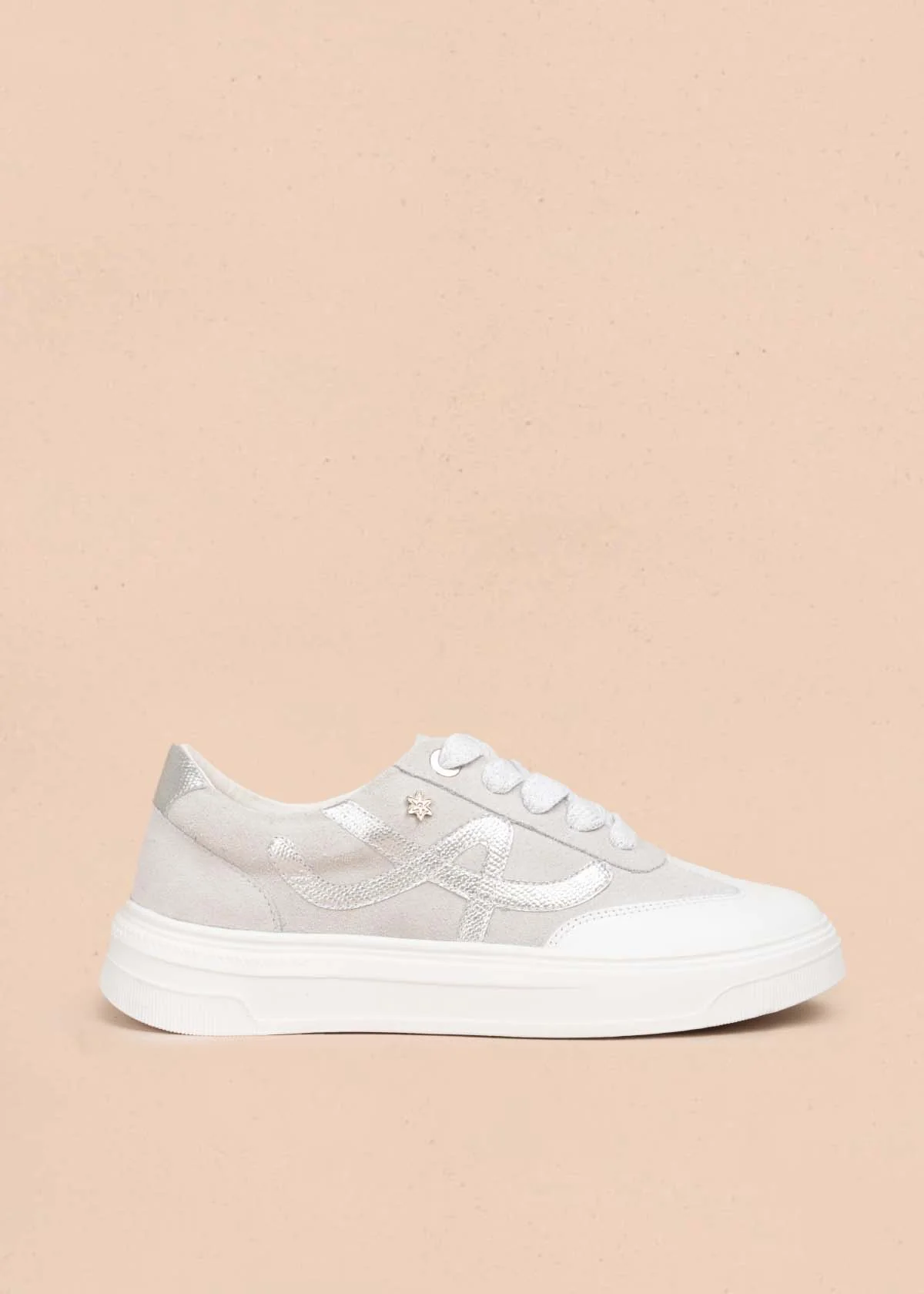 Tenis casuales en cuero color blanco 105490 - Imagen 2