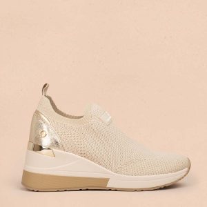 Tenis casuales color beige 105699