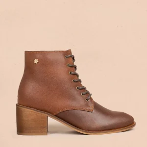Botines en cuero color miel 105719