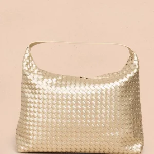 Bolso tipo cartera color champaña 105752