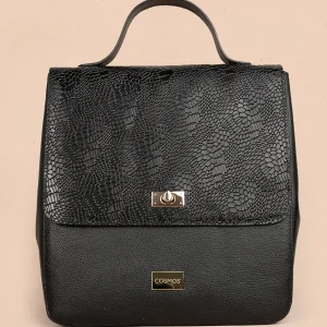 Morral en cuero color negro con textura 105791