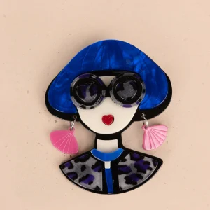 Prendedor de mujer color azul 106196