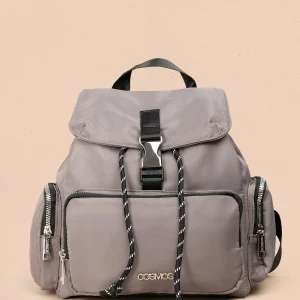 Morral color gris con bolsillo frontal y laterales 106977