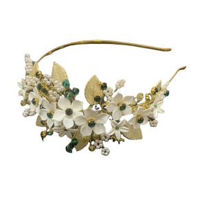 Diadema fiesta Porcelana Fría y cristal NK7
