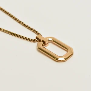 Collar Cadena Diseño Geométrico Dorado