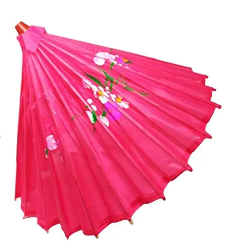 Sombrilla de tela china Fucsia souvenir - Imagen 2