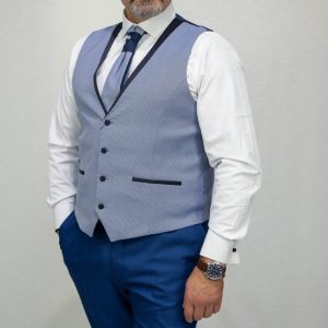 Chaleco recto azul mate Alessandro