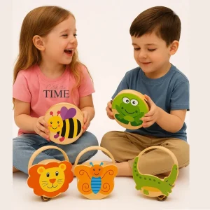 Pandereta de madera Infantil Animalitos