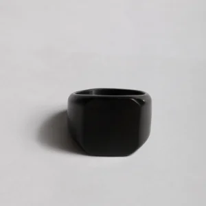 Anillo Minimalista Cuadro Liso Negro