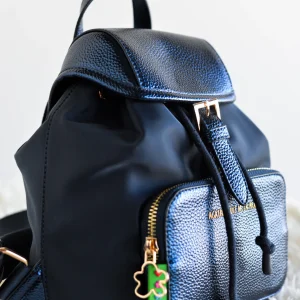MOCHILA NYLON METALIZADA AZUL