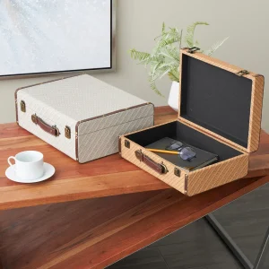 Set x 2 Baúles decorativo de madera multicolor con tachuelas vintage