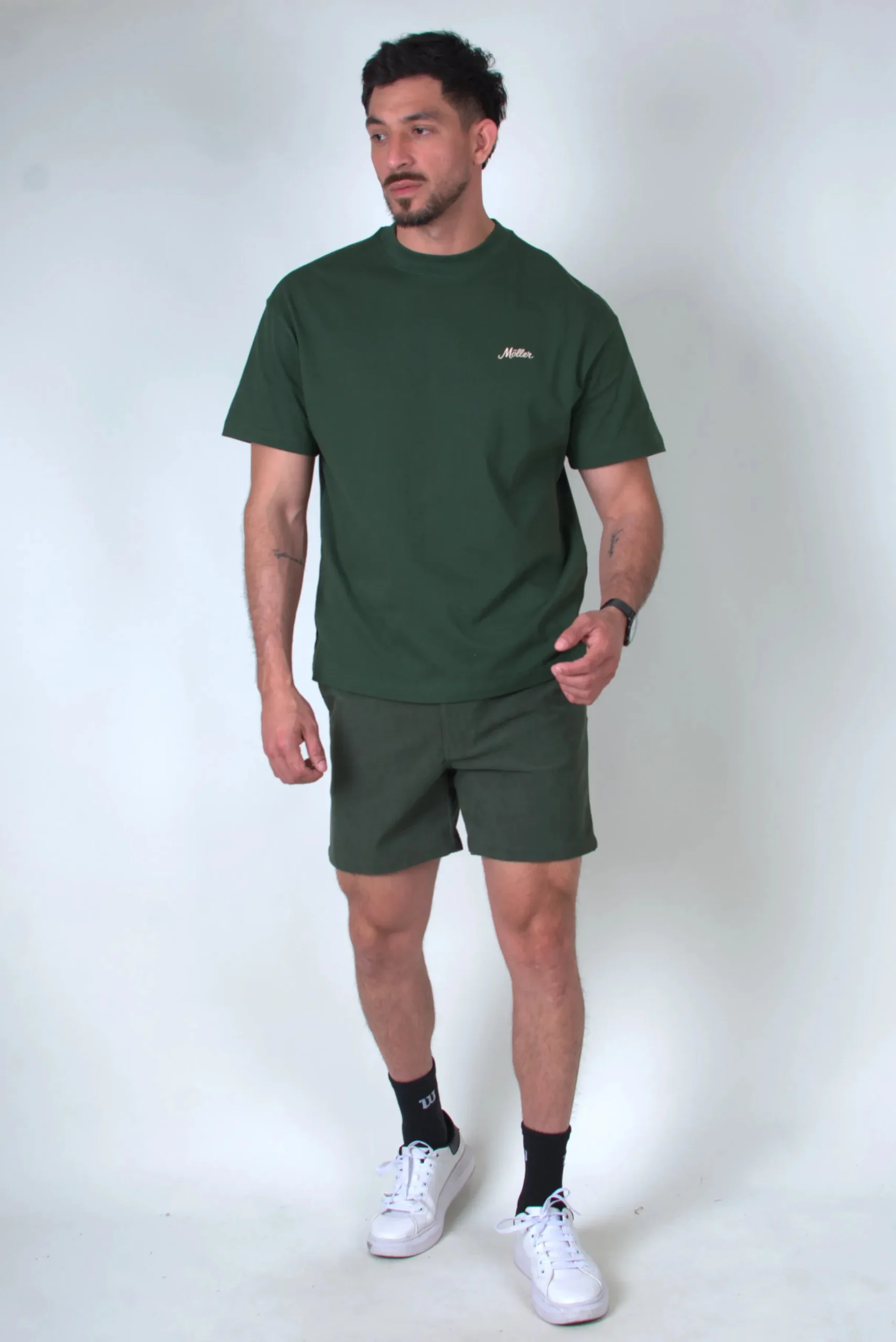 Playera Lisa Verde Signature Oversize Heavy Cotton 300 gsm - Imagen 6