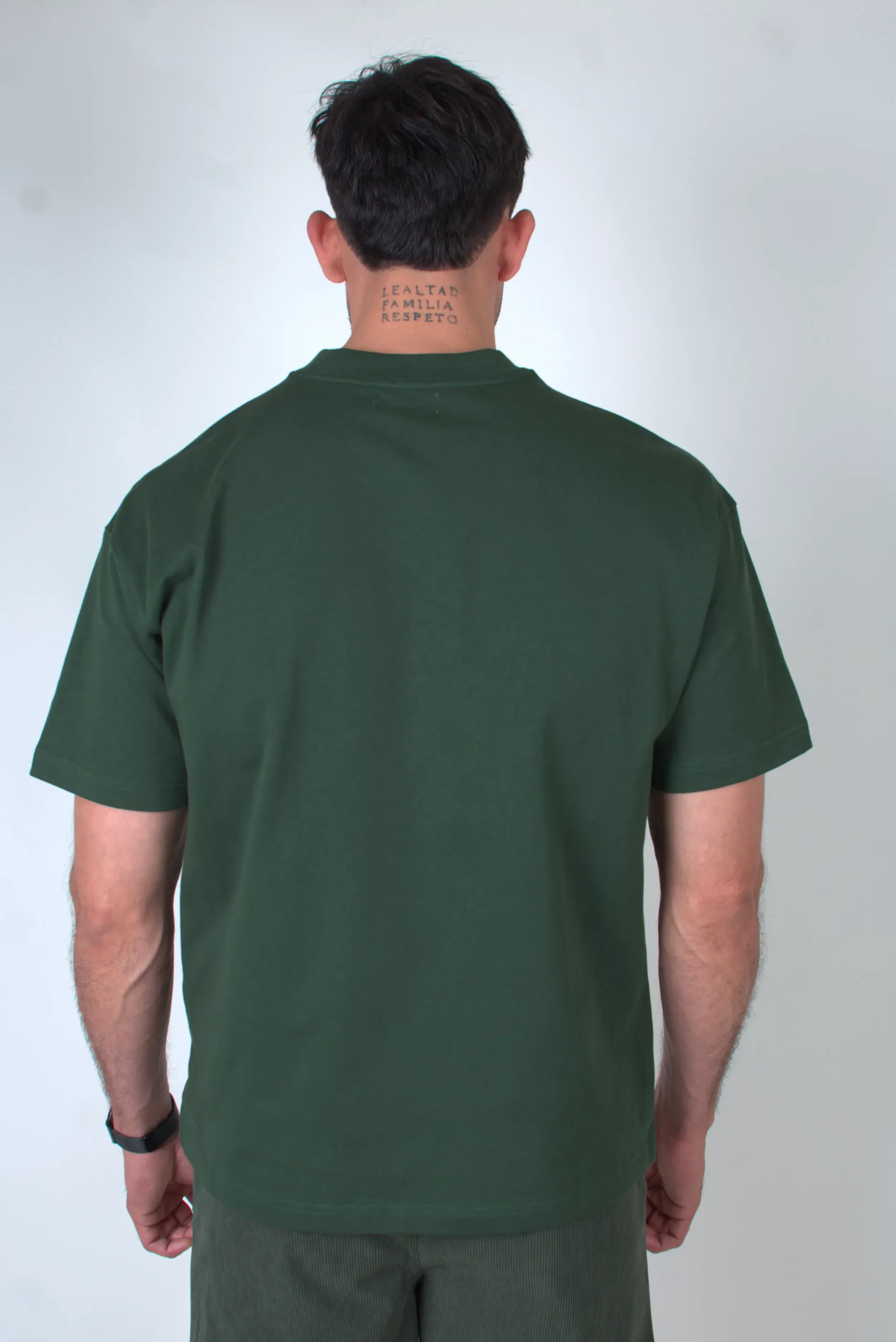 Playera Lisa Verde Signature Oversize Heavy Cotton 300 gsm - Imagen 5