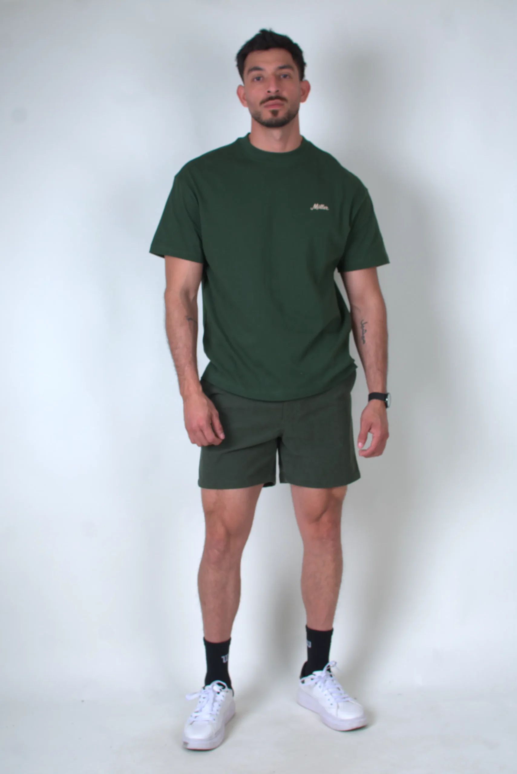 Playera Lisa Verde Signature Oversize Heavy Cotton 300 gsm - Imagen 7