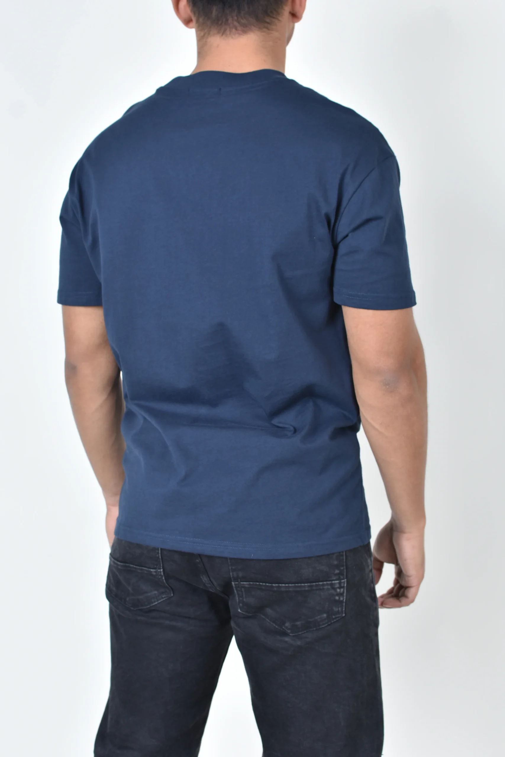 Playera Lisa Azul Marino Oversize Heavy Cotton 300 gsm - Imagen 4