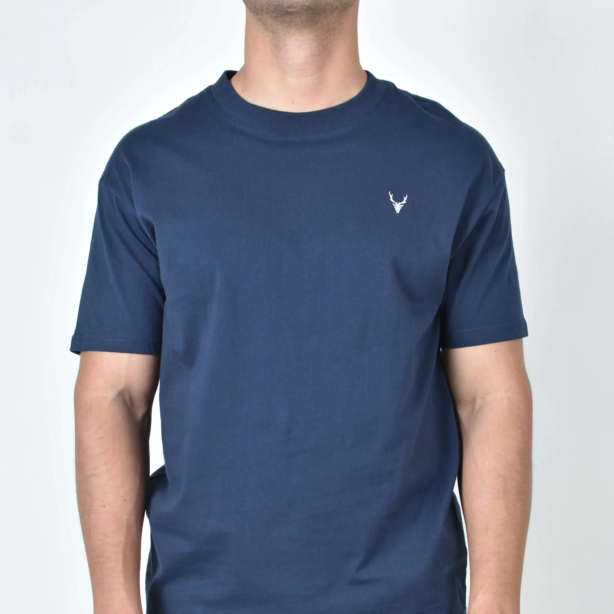 Playera Lisa Azul Marino Oversize Heavy Cotton 300 gsm - Imagen 2