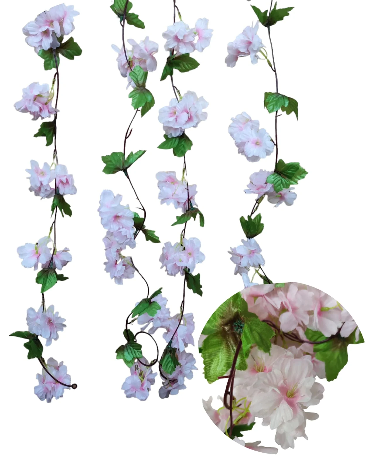 Planta Guirnalda Guia de Flores de Cerezo Artificiales en tela - Imagen 5