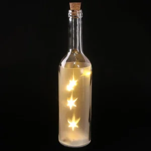 Botella con luz led estrellas