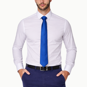Camisa de vestir hombre cuello italiano popelín elástico