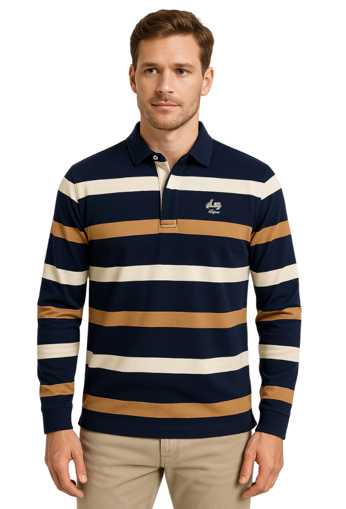 Polo rayas Hombre Manga Larga La Vespita - Imagen 2