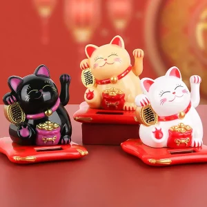 Maneki Neko Gato de la suerte con Carga solar