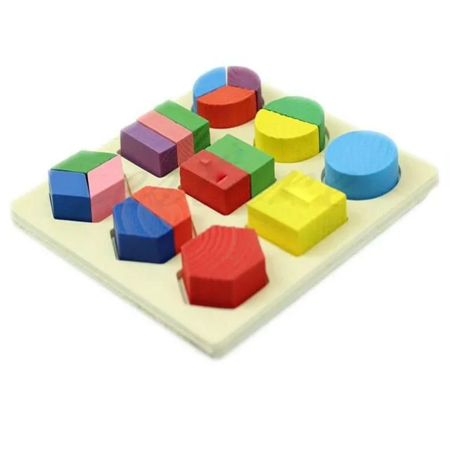 Puzzle de madera encastre geométrico de color - Imagen 3