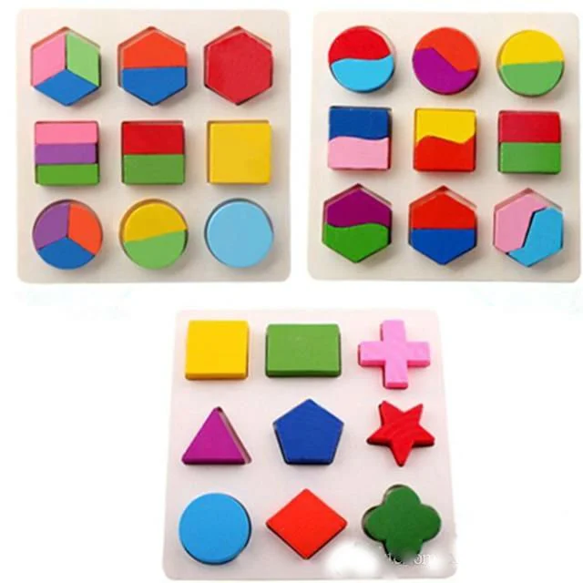 Puzzle de madera encastre geométrico de color - Imagen 7